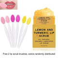 Lip Scrub Set with Lemon and Turmeric Lip Exfoliator Paste and Lip Brush, Brightening Lip Care Kit, Lip Treatments, 1 Piece, Non-Flammable Aerosol Safe, Exfoliant