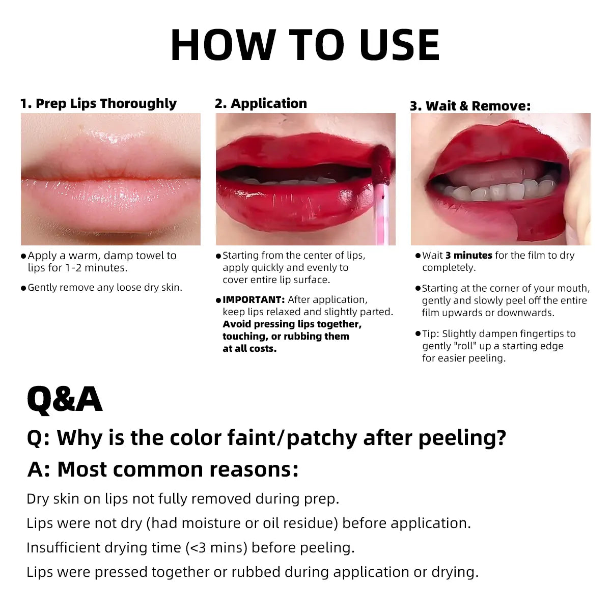 YOUNG VISION Lip Liner Set, 3-Piece Peel-Off Lipstick, New Formula Upgrade, Matte Finish, Long-Lasting, Non-Fading, Perfect for Daily Use