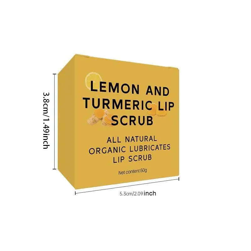 Lip Scrub Set with Lemon and Turmeric Lip Exfoliator Paste and Lip Brush, Brightening Lip Care Kit, Lip Treatments, 1 Piece, Non-Flammable Aerosol Safe, Exfoliant