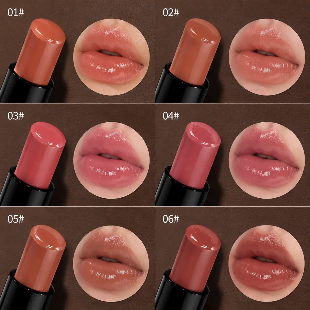 6Pcs Hydrating Glossy Lipstick Set, Trendy High Shine Lip Makeup, Long Lasting Nourishing Formula, Non Drying Plumping Anti-Crack Lip Care, Waterproof Non-Stick Cup, 6 Versatile Shades for Daily & Party Looks, Ideal Beauty Gift for Women Hydrate Cosmetic,