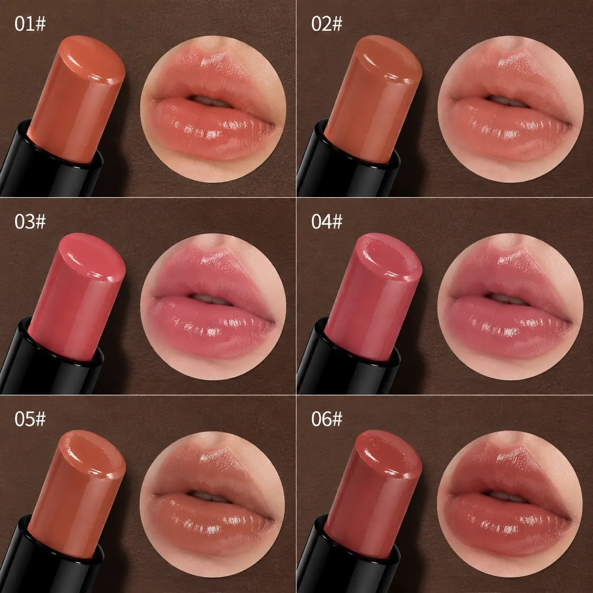 6Pcs Hydrating Glossy Lipstick Set, Trendy High Shine Lip Makeup, Long Lasting Nourishing Formula, Non Drying Plumping Anti-Crack Lip Care, Waterproof Non-Stick Cup, 6 Versatile Shades for Daily & Party Looks, Ideal Beauty Gift for Women Hydrate Cosmetic,