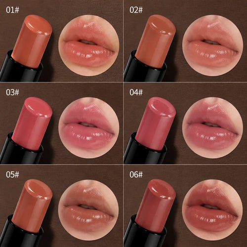 6Pcs Hydrating Glossy Lipstick Set, Trendy High Shine Lip Makeup, Long Lasting Nourishing Formula, Non Drying Plumping Anti-Crack Lip Care, Waterproof Non-Stick Cup, 6 Versatile Shades for Daily & Party Looks, Ideal Beauty Gift for Women Hydrate Cosmetic,