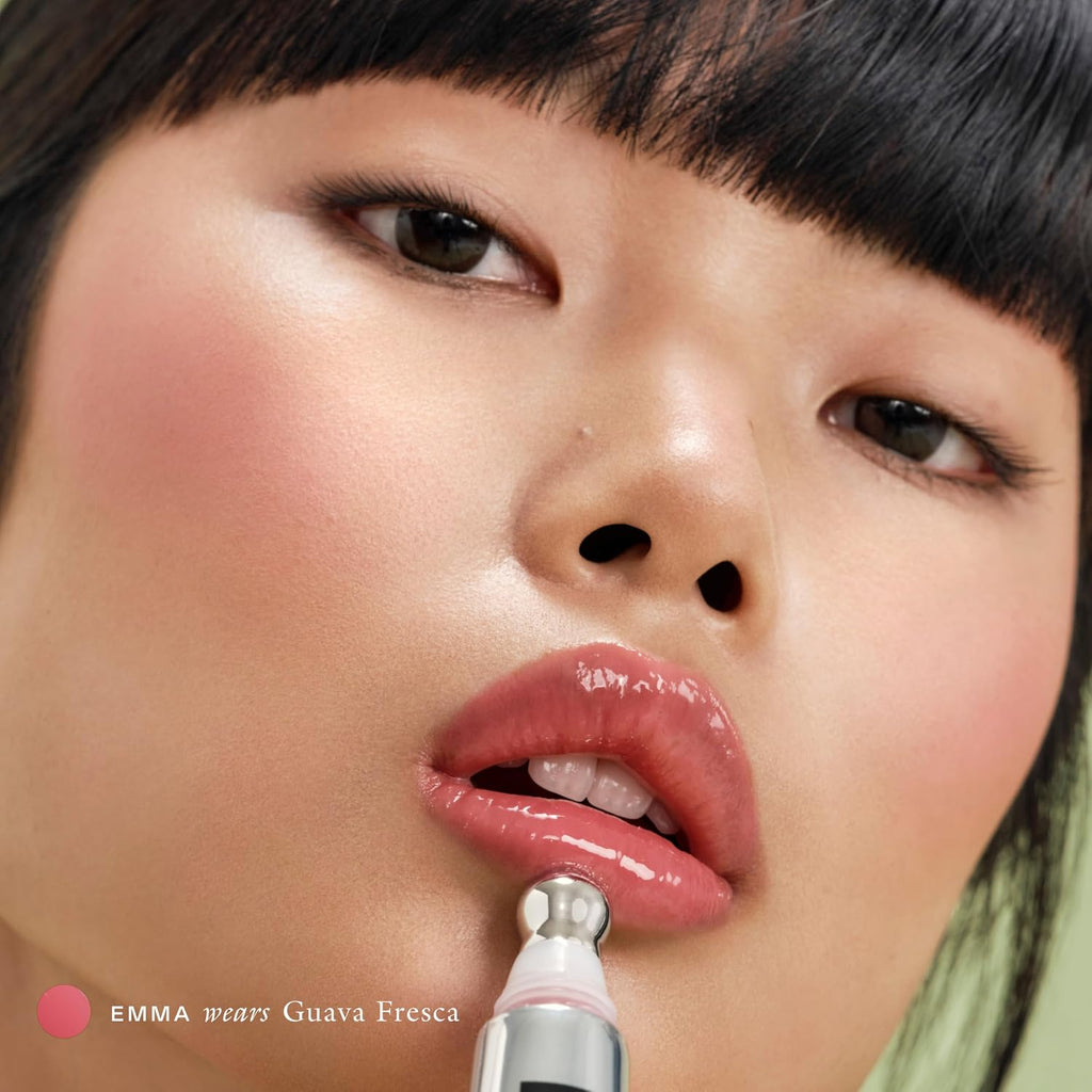 Tinted Lip Balm, Moisturizing Lip Gloss Tube for Women, Guava Fresca | Le Chouchou, Lip Softening Balm with Cooling Metal Applicator, Plumps & Smoothes Lips, Infused with Acai & Mongongo Butter