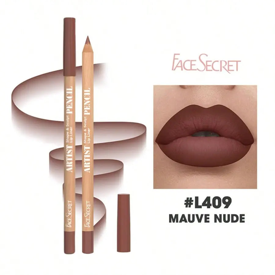 Beauty Glazed 2Pcs/Set Velvet Texture Lip Makeup Set - Lip Liner - Lip Glaze - Waterproof Long-Lasting Matte Effect, Red, Brown, Create Moisturizing Natural Lip Makeup Lip Combo