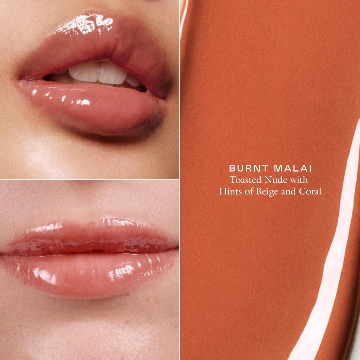 Tinted Lip Balm, Moisturizing Lip Gloss Tube for Women, Burnt Malai | Le Chouchou, Lip Softening Balm with Cooling Metal Applicator, Plumps & Smoothes Lips, Infused with Acai & Mongongo Butter