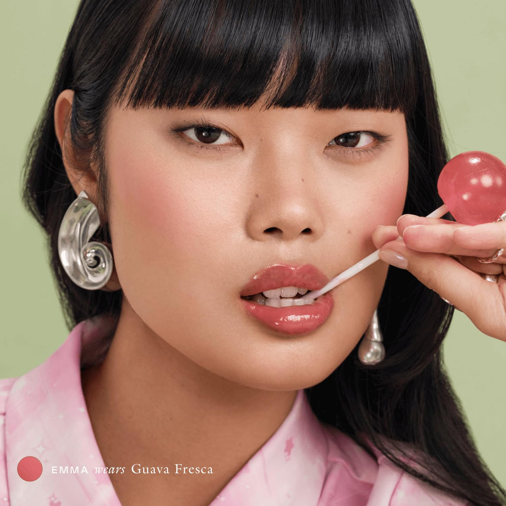 Tinted Lip Balm, Moisturizing Lip Gloss Tube for Women, Guava Fresca | Le Chouchou, Lip Softening Balm with Cooling Metal Applicator, Plumps & Smoothes Lips, Infused with Acai & Mongongo Butter