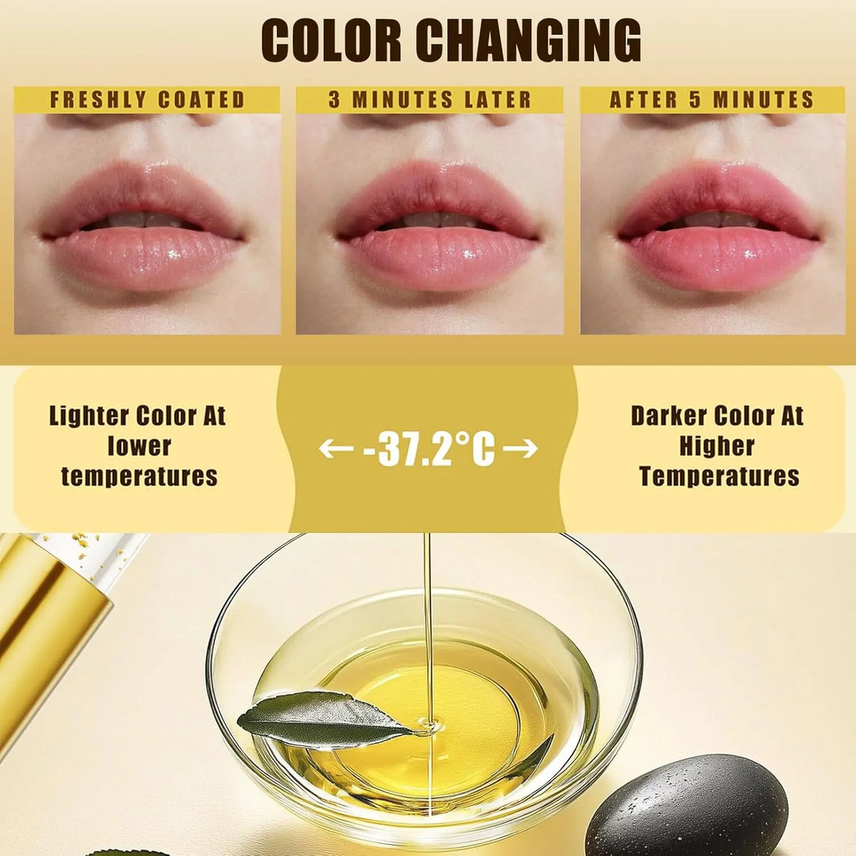 Buy 1Get 1Free Transferproof Color Changing Lipstick Long Lasting Hydrating Lipbalm Moisturizing Temperature-Sensitive Color Change Moisture Moisturizer Hydrate Long Hydrating Gloss Lip Cosmetic Glossy Luxury Plumping Lip Oil Lip Stick Mother'S Day Gift